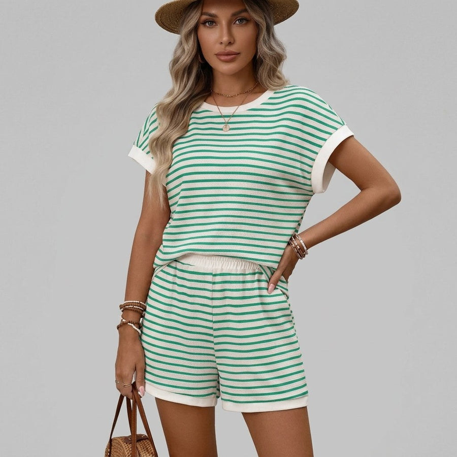 Sienna Striped Two-Piece Set in Emerald