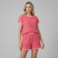 Sienna Striped Two-Piece Set in Fuchsia