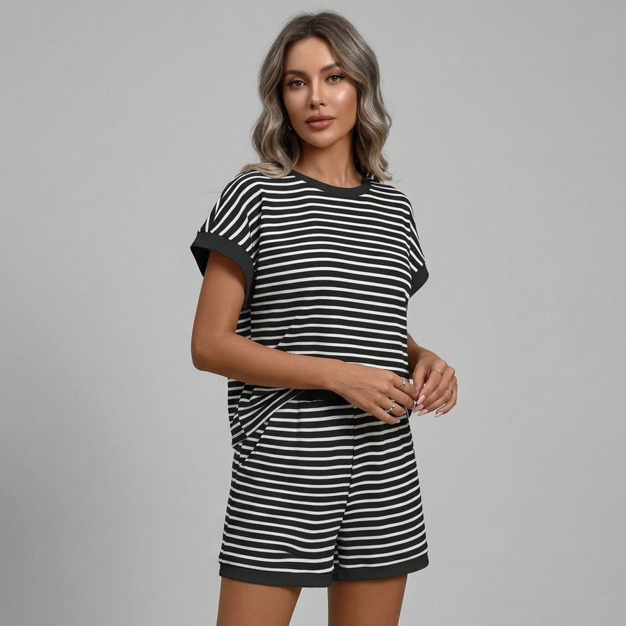 Sienna Striped Two-Piece Set in Onyx