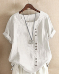 Sienna | Casual Linen Button-Front Tunic Top