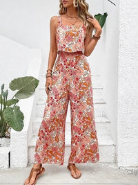 Sienna Women's Floral Wide Leg Jumpsuit Sleeveless Backless
