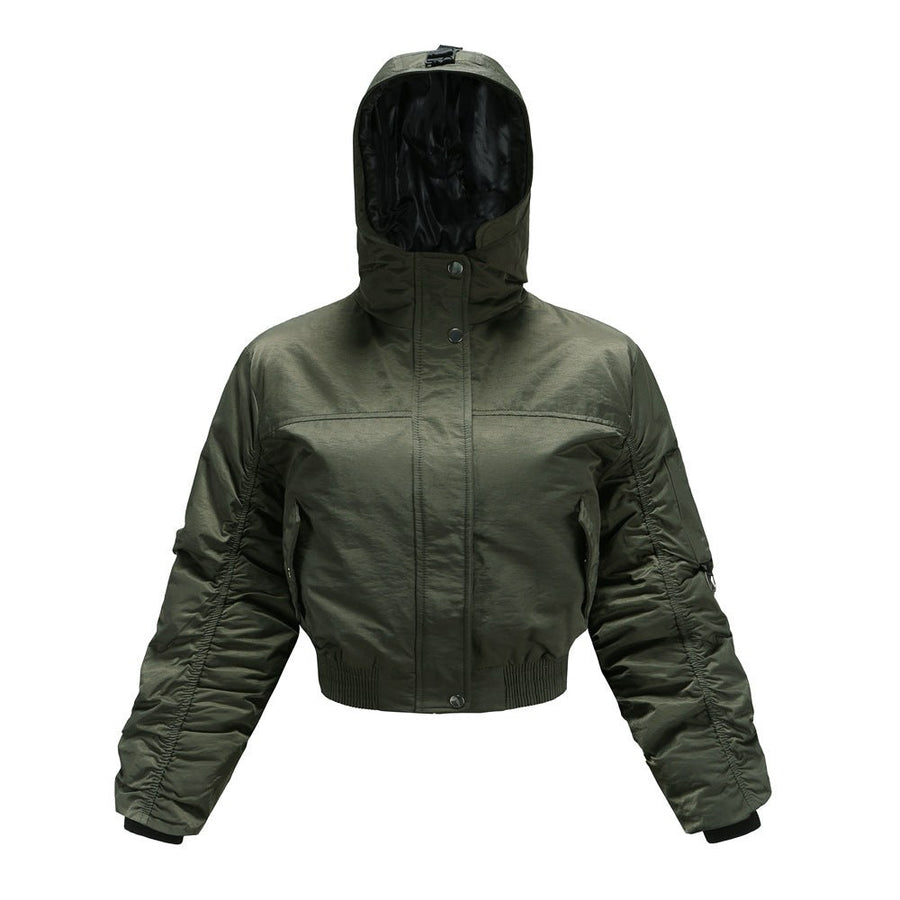 Sigrid Jacket with Hood in Olive Green