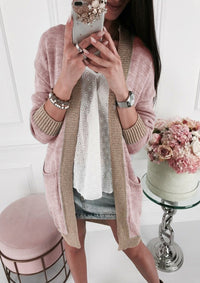 Sigrid Knit Cardigan with Long Sleeve in Pink