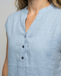 Sigrid Linen Blouse with Sleeveless