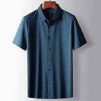 Silas Casual Silk Shirt in Blue