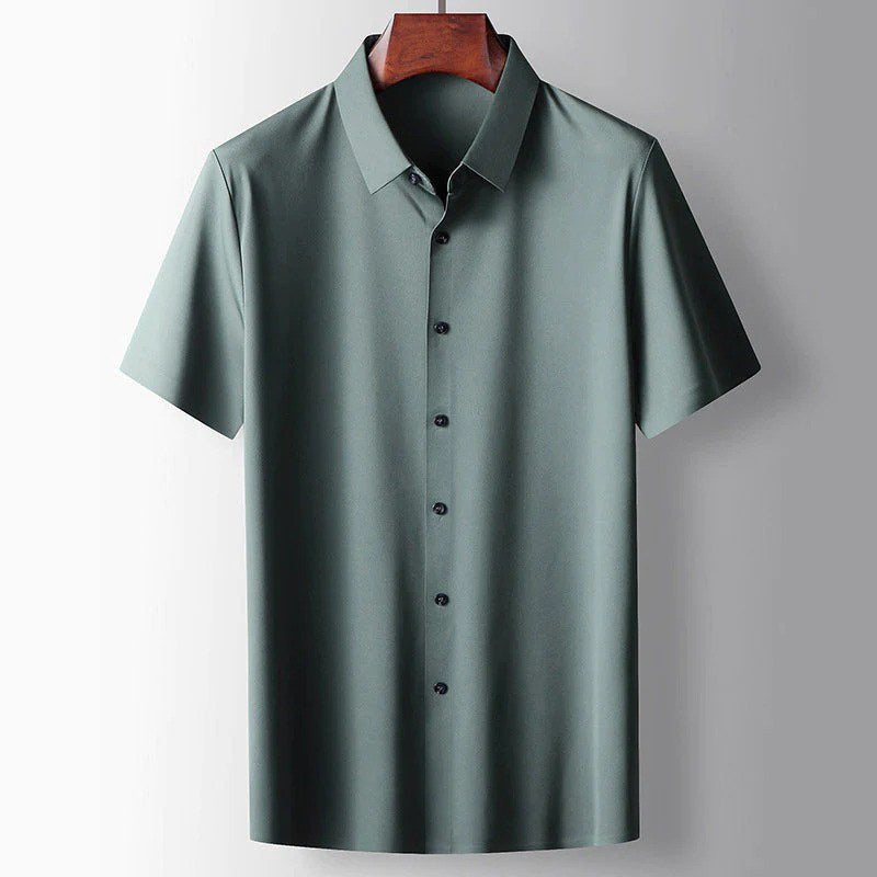 Silas Casual Silk Shirt in Green