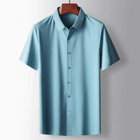 Silas Casual Silk Shirt in Light Blue