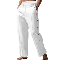 Silas Trousers with Button Front and Wide Leg