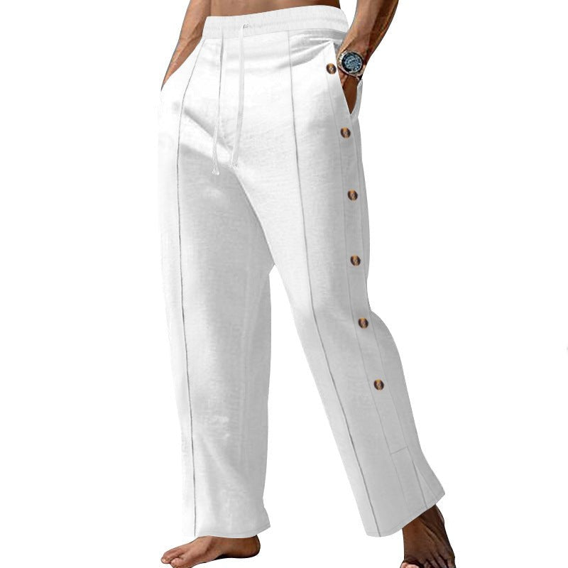 Silas Trousers with Button Front and Wide Leg