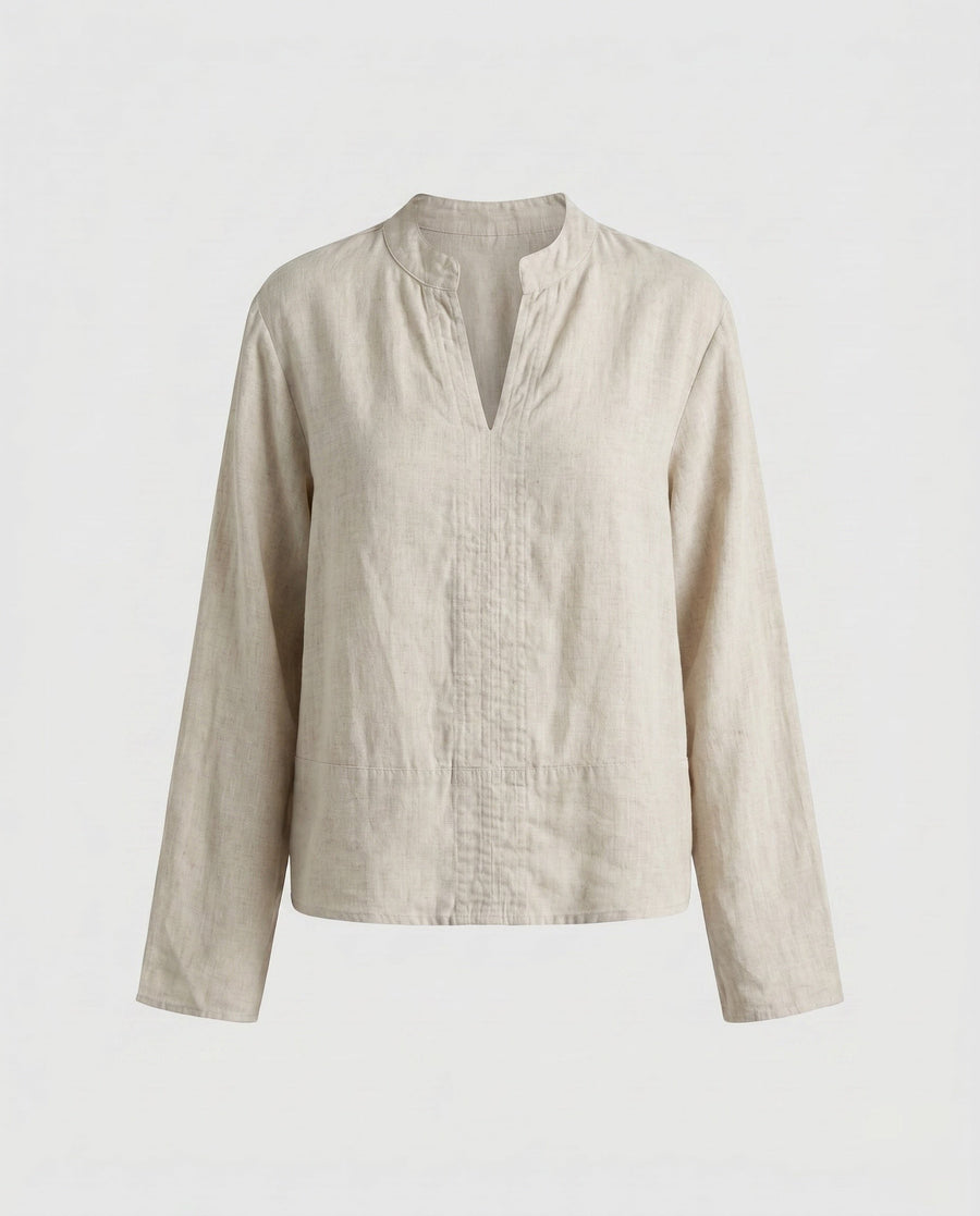 Simone Casual Linen Blouse in Linen