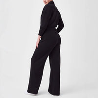 Simone Elegant Jumpsuit with Stand Collar and Zip Front