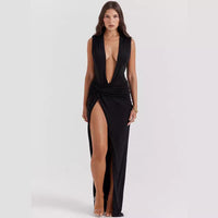 Simone Elegant Maxi Dress with V-Neck