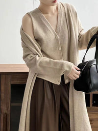 Simone Knit Cardigan in Beige