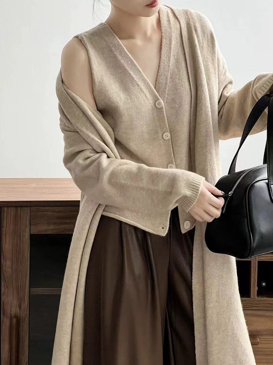 Simone Knit Cardigan in Beige