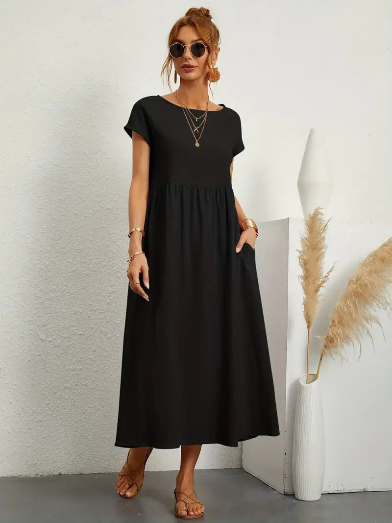 Simone Linen Summer Dress with Pockets