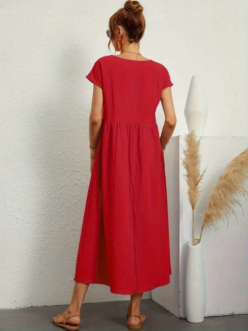 Simone Linen Summer Dress with Pockets