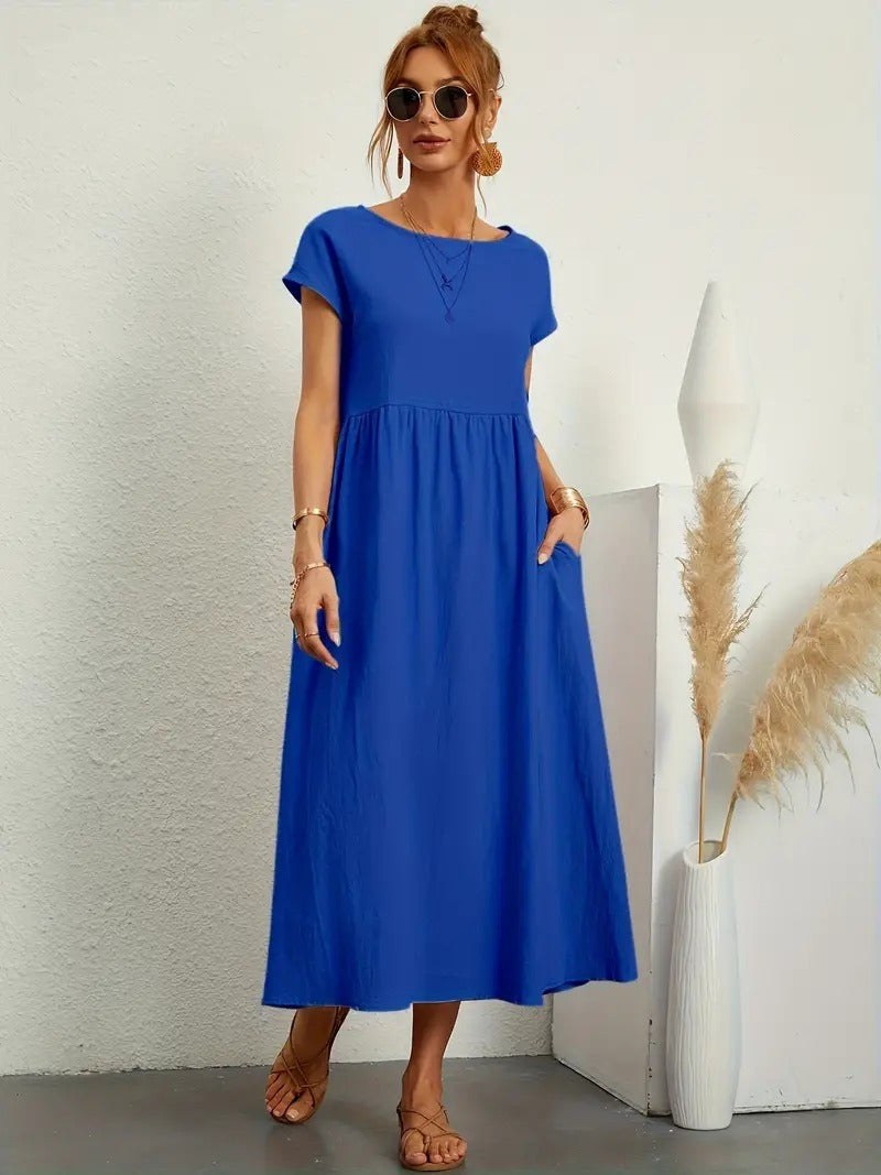 Simone Linen Summer Dress with Pockets