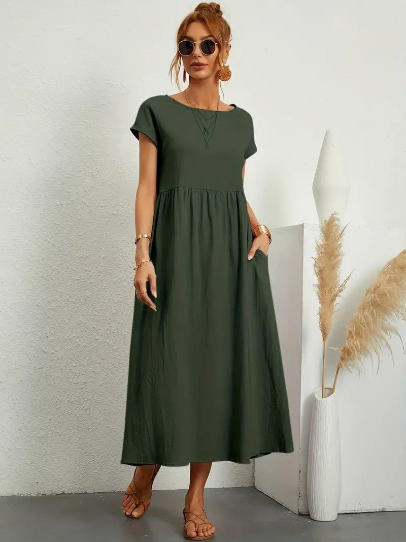Simone Linen Summer Dress with Pockets