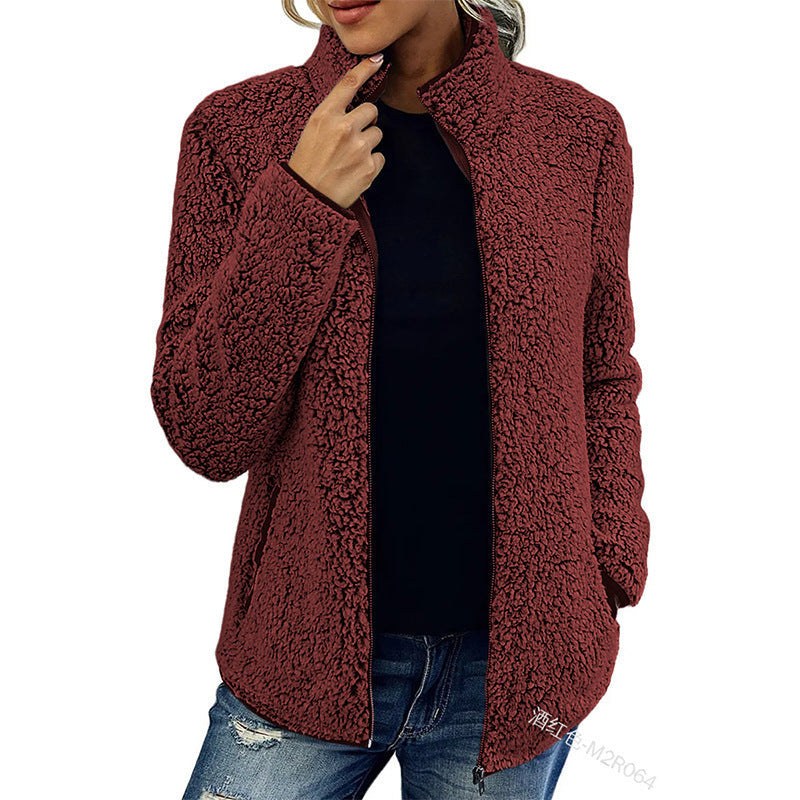 Siri Jacket with Pockets in Wine Red
