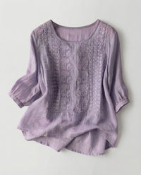 Siri Linen Blouse in Purple