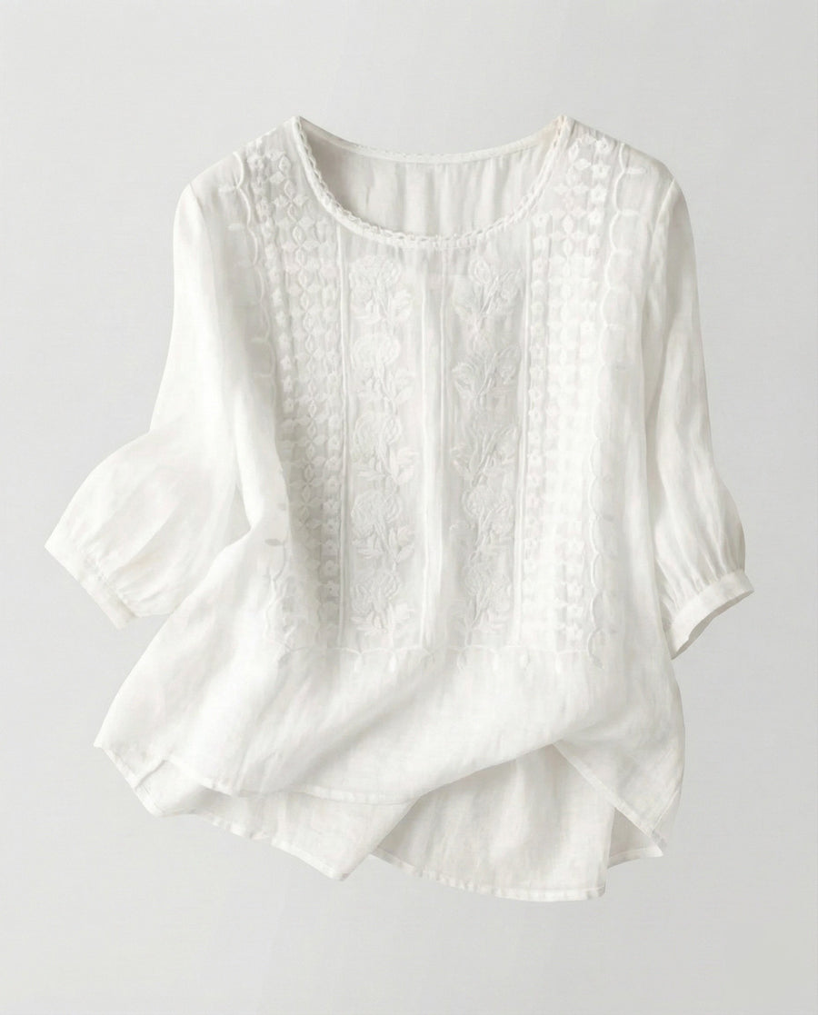 Siri Linen Blouse in White