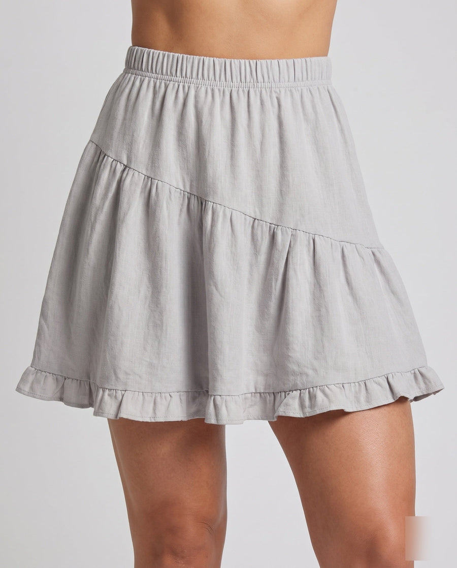 Siri Linen Skirt with Elastic Waist