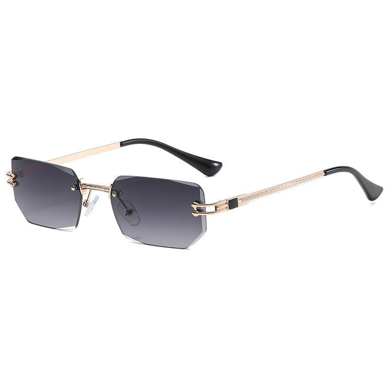 Skye™ Modern Rimless Sunglasses in Gold & Black