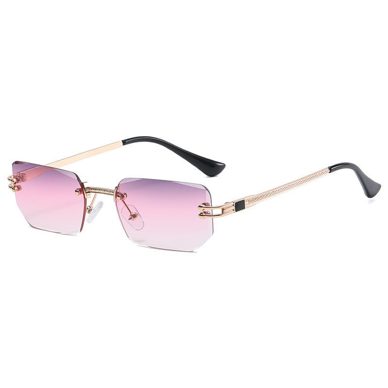 Skye™ Modern Rimless Sunglasses in Gold & Pink