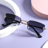 Skye™ Modern Rimless Sunglasses in Gold Transparent