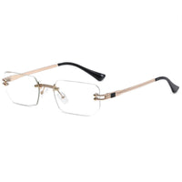 Skye™ Modern Rimless Sunglasses in Gold Transparent