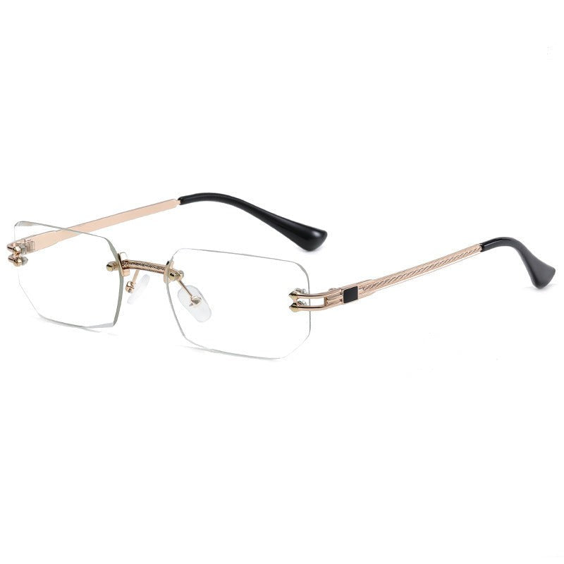 Skye™ Modern Rimless Sunglasses in Gold Transparent