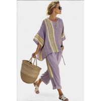 Skye™ Striped Two-Piece Set in Purple