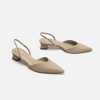 Women's Pointed Toe Block Heel Slingback Pumps