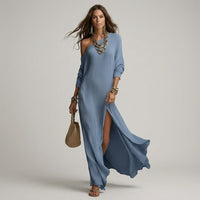 Sloane Cold Shoulder Maxi Dress in Cobalt