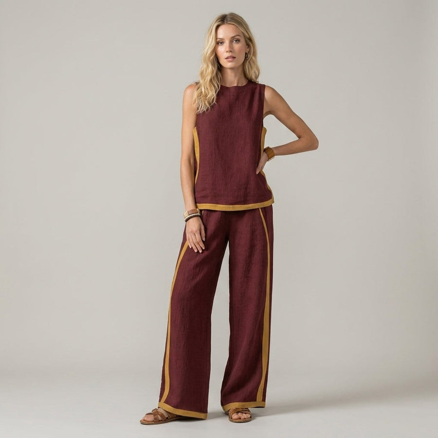 Sloane Contrast Trim Set in Cabernet