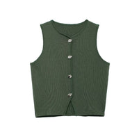 Sloane Knit Top with Sleeveless in Green