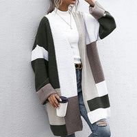 Sloane Relaxed Knit Cardigan with Long Sleeve in Military Green