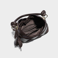 Sloane Woven Shoulder Bag in Espresso Brown