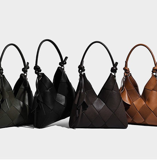 Sloane Woven Shoulder Bag in Espresso Brown