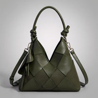 Sloane Woven Shoulder Bag in Forest Green