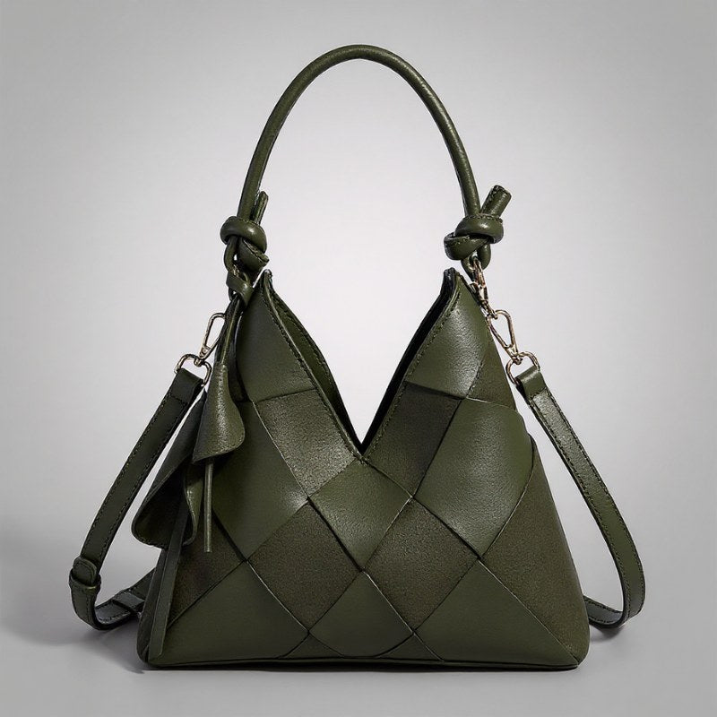 Sloane Woven Shoulder Bag in Forest Green