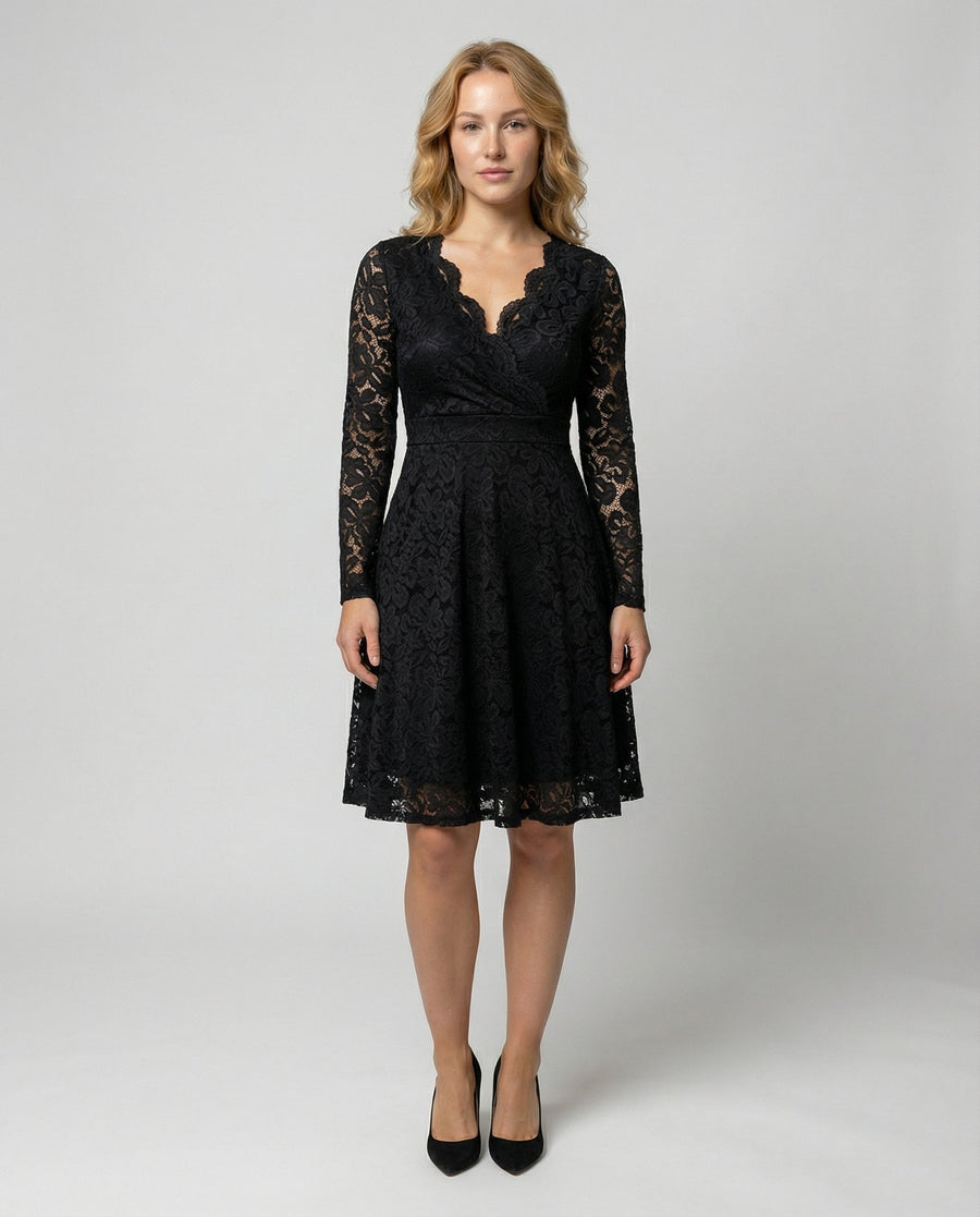 Sofia Elegant Lace Dress in Blue