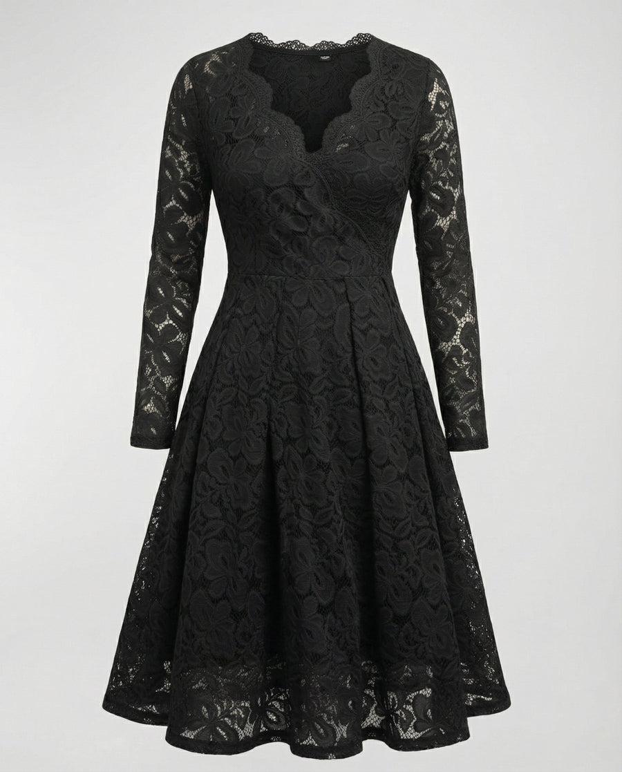 Sofia Elegant Lace Dress in Blue