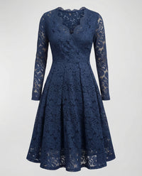 Sofia Elegant Lace Dress in Blue