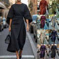 Sofia Elegant Maxi Dress with Belted