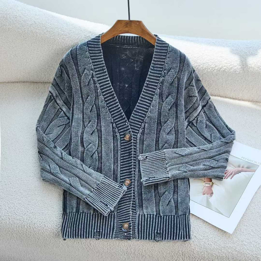 Sofia Knit Cardigan in Dark Grey