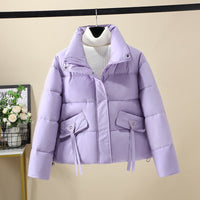 Sofia Quilted Jacket with Pockets in Purple