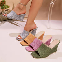 Solara Block Heel Mules in Beige