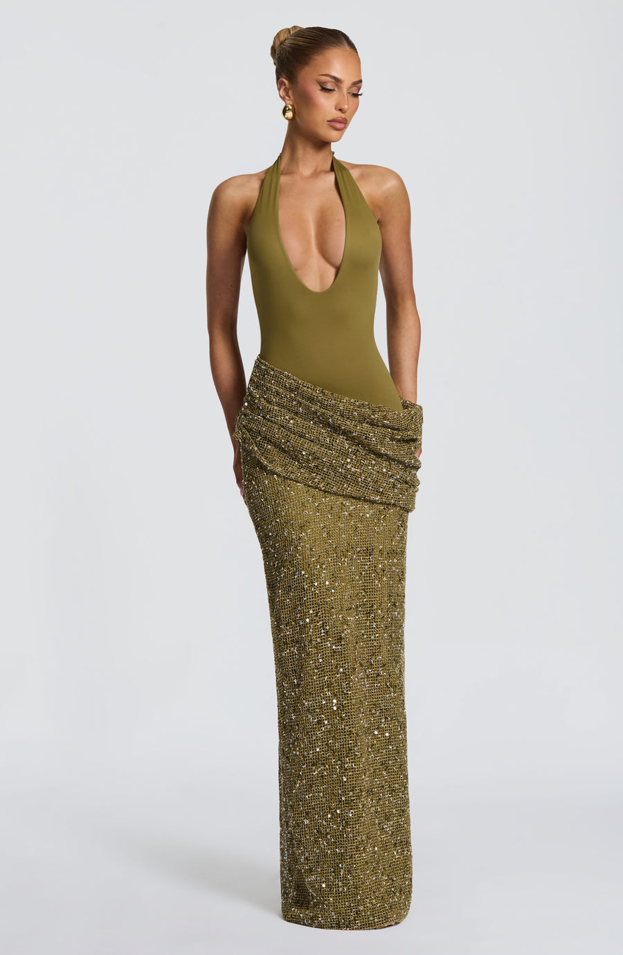 Joy Maxi Dress – Deep Olive