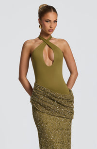 Joy Maxi Dress – Deep Olive